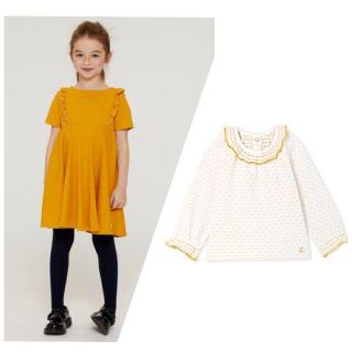 プチバトー(PETIT BATEAU)の＠p＠様専用　プチバトー　半袖フレアワンピース　ラメ入りタートルネックカットソー(ワンピース)