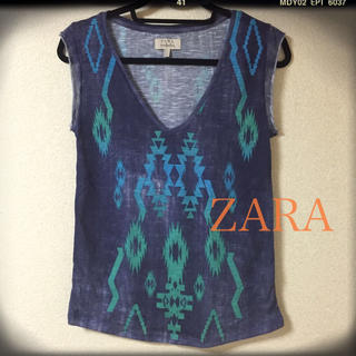 ザラ(ZARA)のZARA☆ネイティブ柄Tシャツ(Tシャツ(半袖/袖なし))