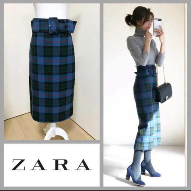 ZARA(ザラ)のadgjmさま専用★ZARA WOWANベルト付きタイトスカート M  レディースのスカート(ひざ丈スカート)の商品写真