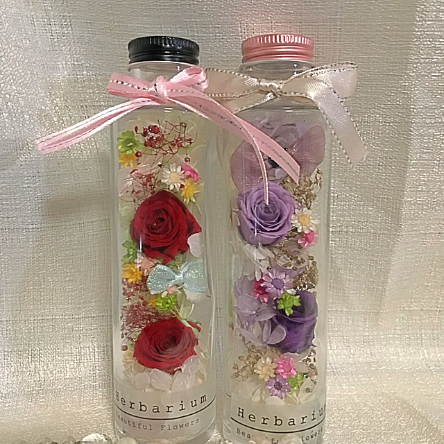 ハーバリウム 円柱瓶可愛い可愛い薔薇の通販 By いちごshop ラクマ