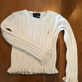 ラルフローレン(Ralph Lauren)のラルフローレン 白 ニット 4T 100 110 女の子(ニット)