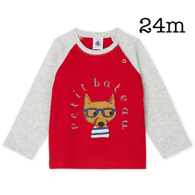 PETIT BATEAU(プチバトー)のぽにょ様専用 24m プリントラグラン長袖Ｔシャツ 赤 キッズ/ベビー/マタニティのベビー服(~85cm)(Ｔシャツ)の商品写真