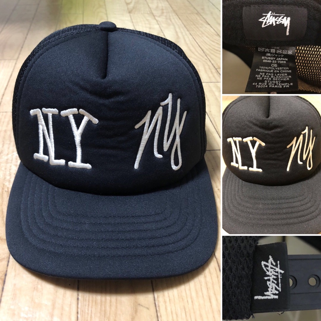 STUSSY - 大人気❗️STUSSY NY NY 刺繍ロゴ メッシュキャップ 黒 STUSSY - 大人気❗️STUSSY NY NY 刺繍ロゴ メッシュキャップ 黒