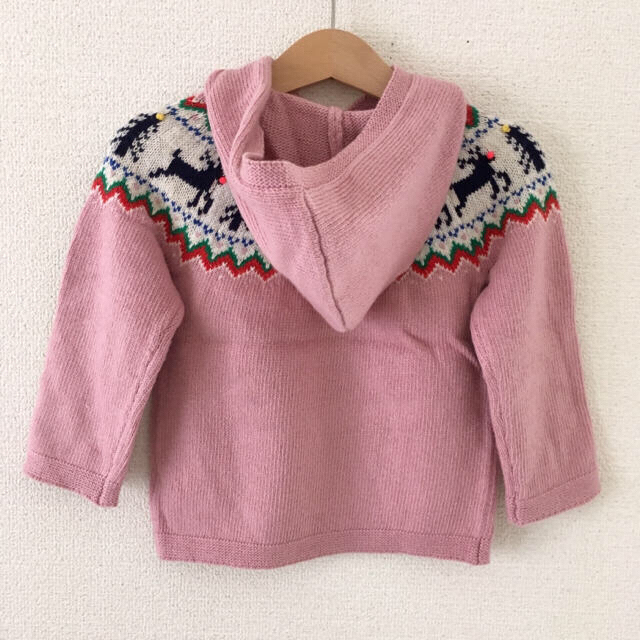 Boden(ボーデン)の新品 ミニボーデン フード付フェアアイルニット 85 90 キッズ/ベビー/マタニティのベビー服(~85cm)(ニット/セーター)の商品写真