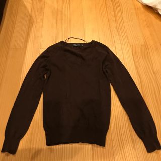 ザラ(ZARA)のZARA Vネック ニット 茶色 ブラウン(ニット/セーター)