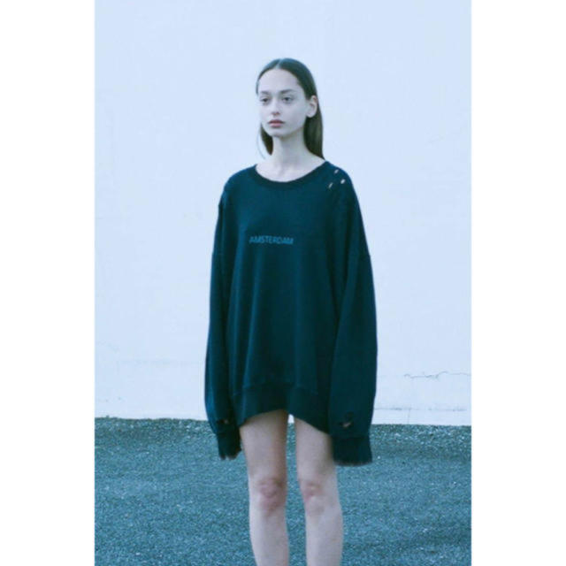 stein 19AW OVERSIZED REBUILD SWEAT NAVY