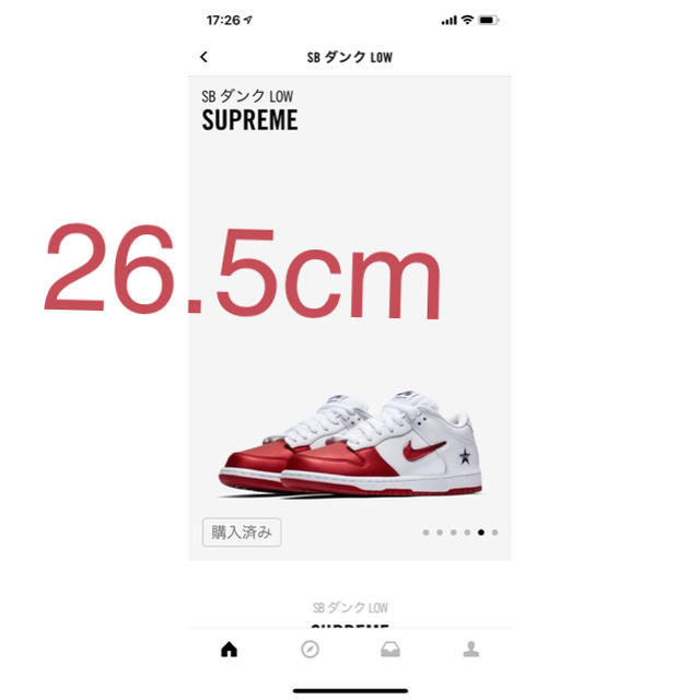 スニーカーNIKE × supreme dunk 26.5