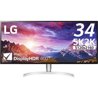 エルジーエレクトロニクス(LG Electronics)の【新品】LG 34インチ 5K2K ウルトラワイドモニター 34WK95U-W(ディスプレイ)