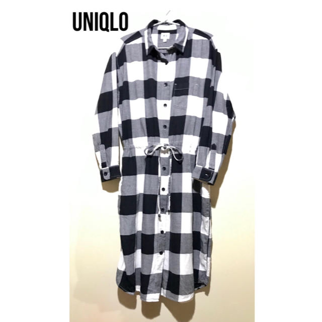 UNIQLO(ユニクロ)のUNIQLO フランネル シャツ ワンピース レディースのワンピース(ロングワンピース/マキシワンピース)の商品写真