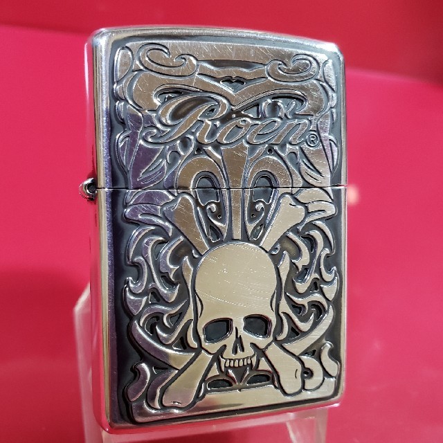 ZIPPOの厳選中古❤16D厳選❤16D'Zippo♥ROEN SKULL❤両面深彫り♥送料無料❤