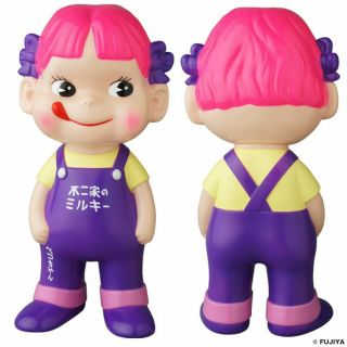 フジヤ(不二家)の現最安値 不二家ソフビコレクション　ペコちゃん（紫オーバーオール）(キャラクターグッズ)