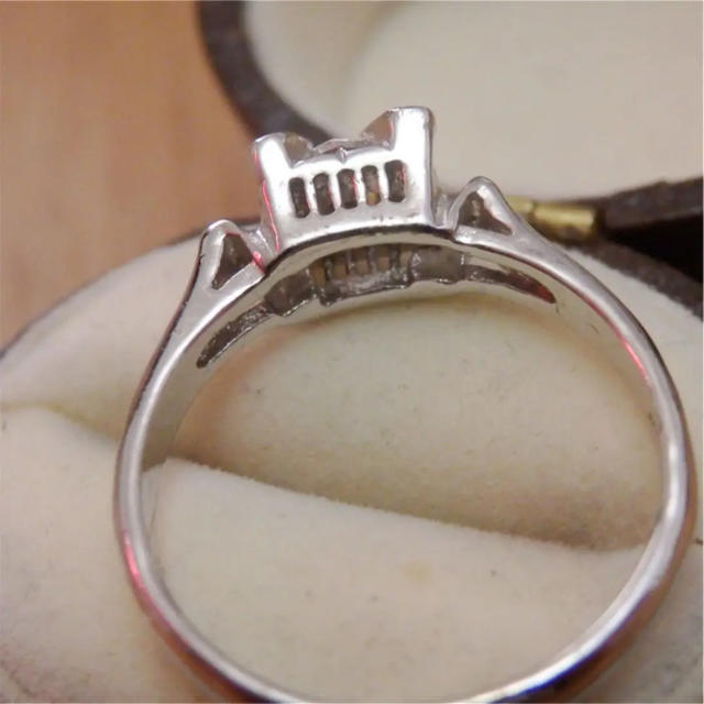 即購入OK♡V022昭和レトロクリアストーンシルバーカラーリング指輪 レディースのアクセサリー(リング(指輪))の商品写真