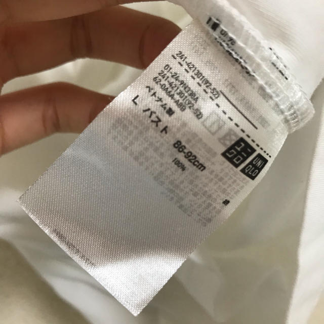 UNIQLO(ユニクロ)のL 今季 ユニクロ U クルーネック  ホワイト レディースのトップス(Tシャツ(半袖/袖なし))の商品写真