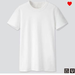 ユニクロ(UNIQLO)のL 今季 ユニクロ U クルーネック  ホワイト(Tシャツ(半袖/袖なし))