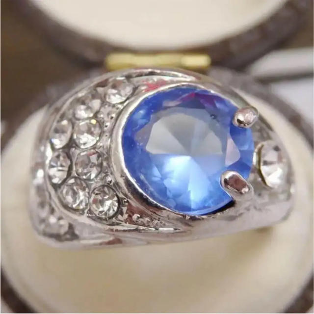 即購入OK*ライトブルーのシルバーカラーリングゴージャス指輪大きいサイズ レディースのアクセサリー(リング(指輪))の商品写真