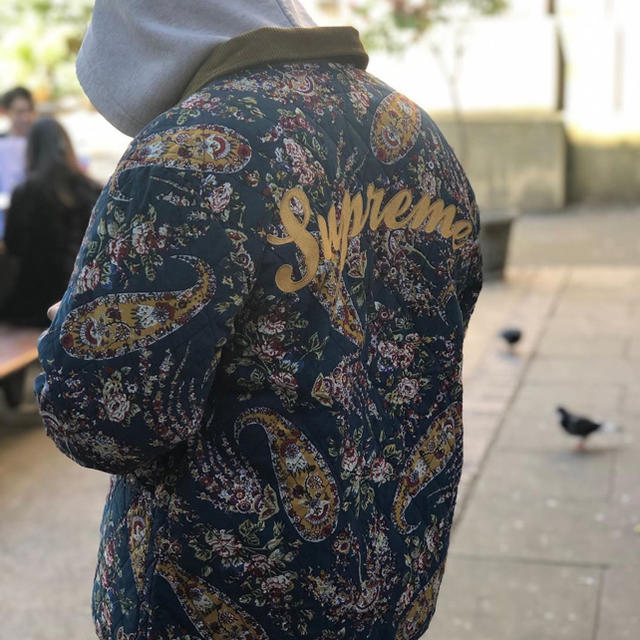 M 青 Supreme Quilted Paisley Jacket blue | www.innoveering.net