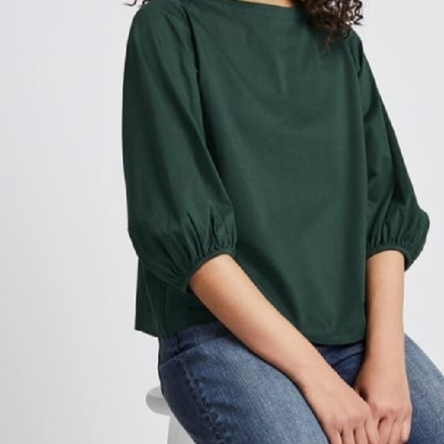 UNIQLO(ユニクロ)の完売　UNIQLO　マーセライズコットンボリュームスリーブT レディースのトップス(Tシャツ(長袖/七分))の商品写真