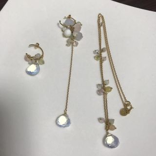 アッシュペーフランス(H.P.FRANCE)のりりすさまです専用★sweet pea ♡ ネックレス＆ピアス3点セット(ピアス)