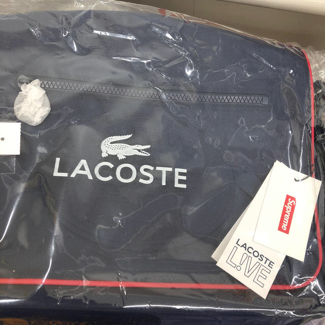 supreme×lacoste ショルダーバッグ ネイビー