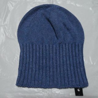 日本製 新品同様◆WJK 麻100% ニット帽 青◆キャップ 帽子ビーニーAKM