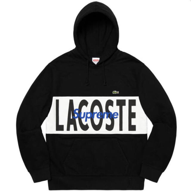 Supreme Lacoste Logo Panel Hooded ブラック