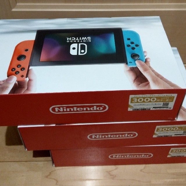 内祝い】 Nintendo Switch - switch 本体ネオン 3000円クーポン付 ３台 ...