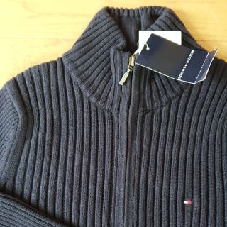 トミーヒルフィガー(TOMMY HILFIGER)のtommy hilfiger ジップアップカ－ディガン紺(カーディガン)