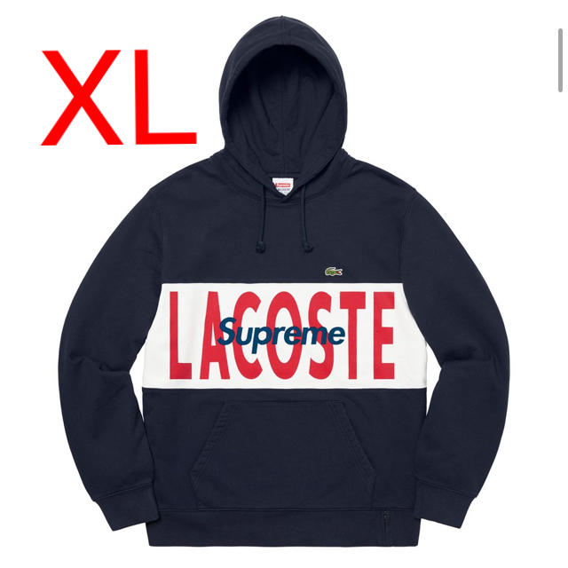 Supreme(シュプリーム)のLogo Panel Hooded Sweatshirt  XL 紺 メンズのトップス(パーカー)の商品写真