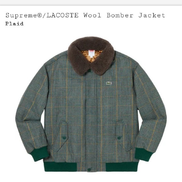 サイズS supreme LACOSTE wool bomber jacket