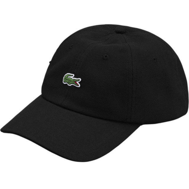 supreme LACOSTE pique 6panel ブラック キャップ