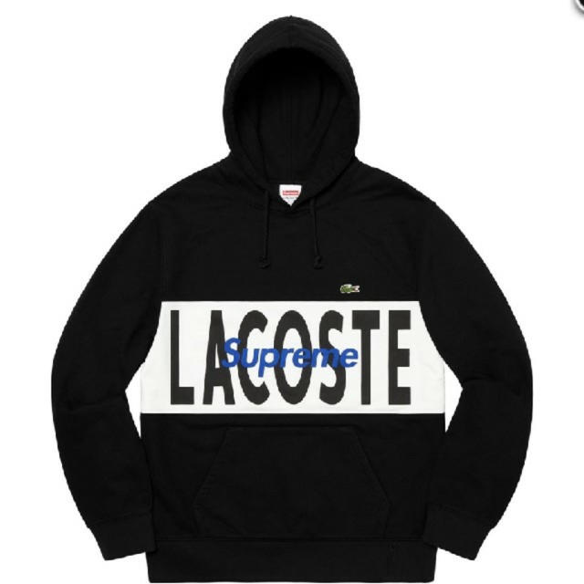 L supreme lacoste logo panel hooded