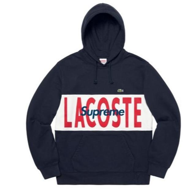 【XL】Lacoste Logo Panel Hooded Sweatshirt