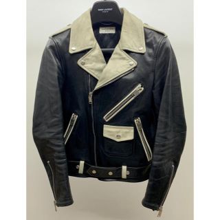 サンローラン(Saint Laurent)のサンローラン バイ エディ スリマンのバイカラーライダースジャケット(ライダースジャケット)