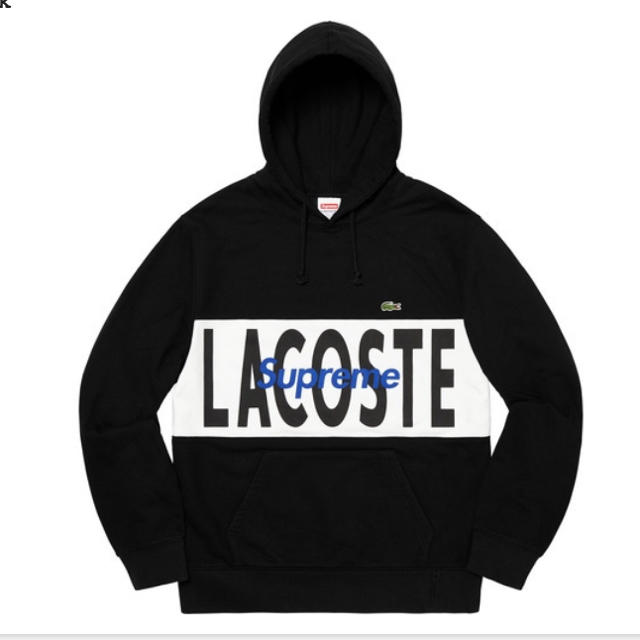 LACOSTE Logo Panel Hooded Sweatshirt 黒 S