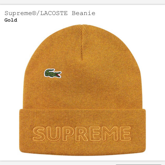 supreme LACOSTE  Beanie gold