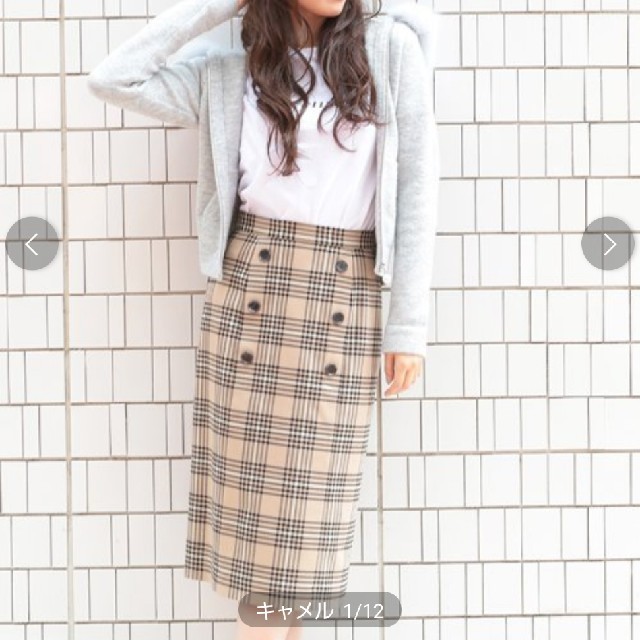 LAISSE PASSE(レッセパッセ)の新品 レッセパッセ チェック スカート レディースのスカート(ロングスカート)の商品写真