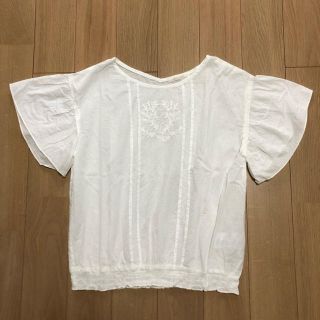 エヘカソポ(ehka sopo)の白刺繍トップス(カットソー(半袖/袖なし))