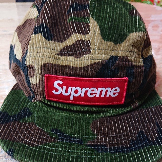 新品supreme19FW week5 Camo Corduroy camp送込キャップ