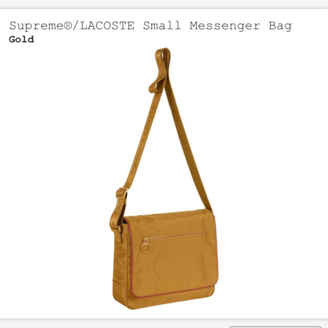 メッセンジャーバッグsupreme lacoste small messenger bag gold