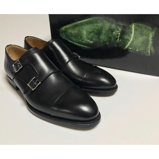 Santoni(サントーニ)の未使用 MAGNANNI ダブルモンク ストラップ ビジネスシューズ ブラック メンズの靴/シューズ(ドレス/ビジネス)の商品写真