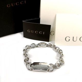 グッチ(Gucci)の希少 美品 グッチ チェーン ロゴ プレート ブレス ZM131(ブレスレット)