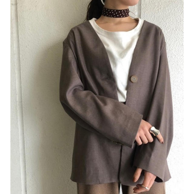 新品未使用タグ付 TODAYFUL Collarless Over Jacket