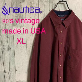 ノーティカ(NAUTICA)の90's ノーティカ 小文字タグ USA製 ロゴ刺繍 BDシャツ 激レア 美品(シャツ)