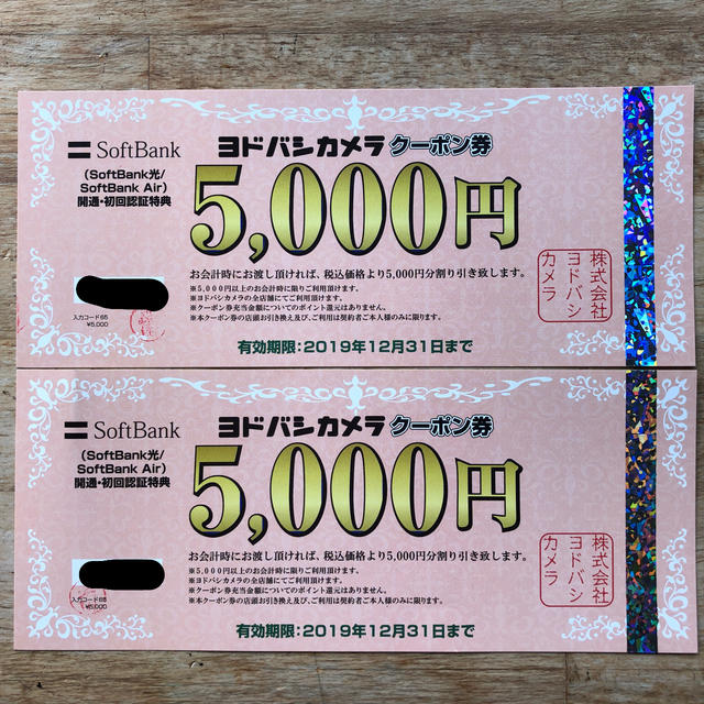 ヨドバシカメラ　クーポン券　5,000円×2枚