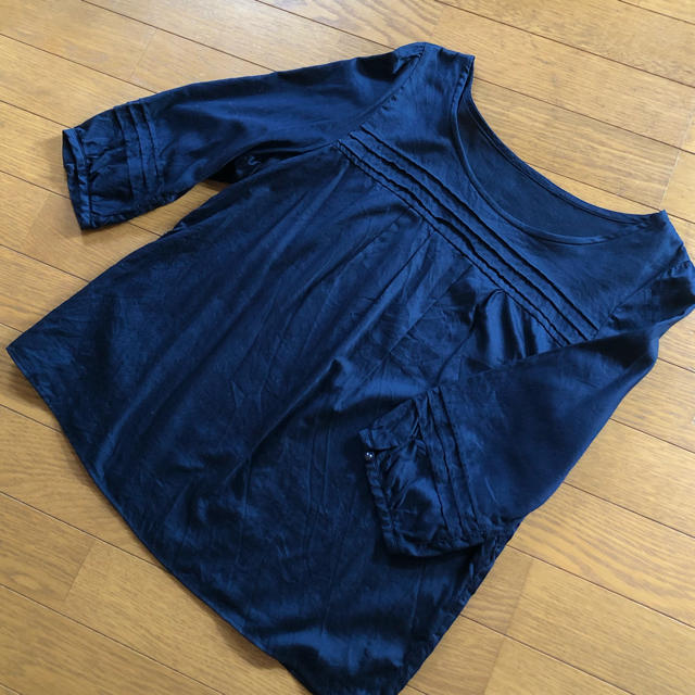 ニッセン(ニッセン)の紺色のブラウス レディースのトップス(シャツ/ブラウス(長袖/七分))の商品写真
