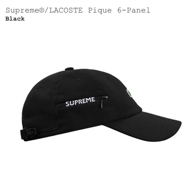 supreme lacoste pique 6-panel black