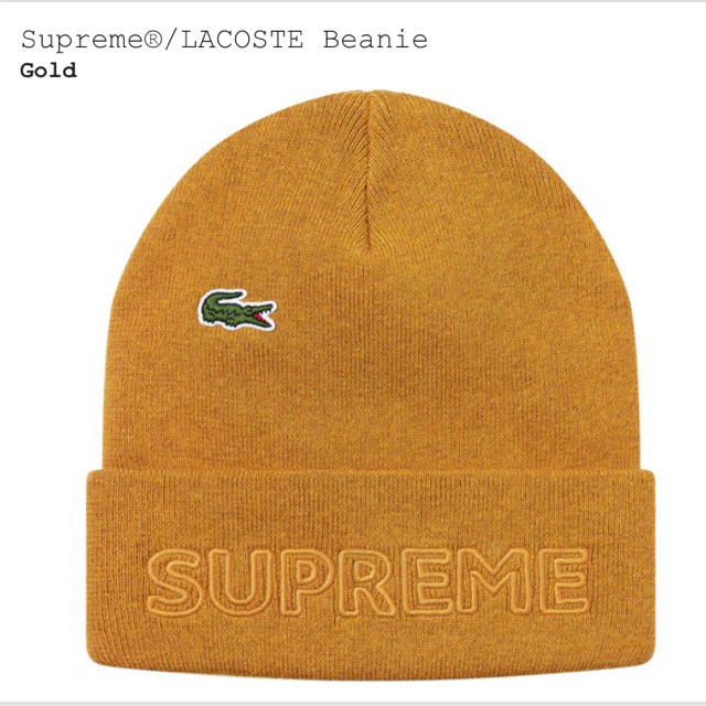 supreme lacoste beanie gold