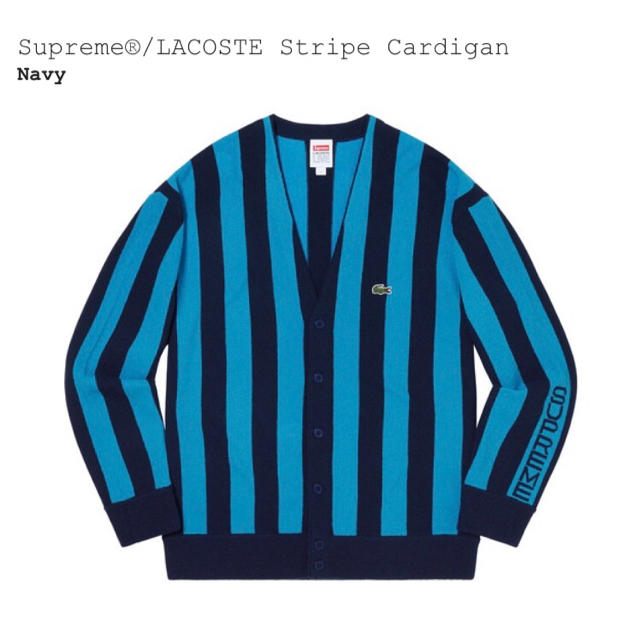 Supreme®/LACOSTE Stripe Cardigan Navy XL