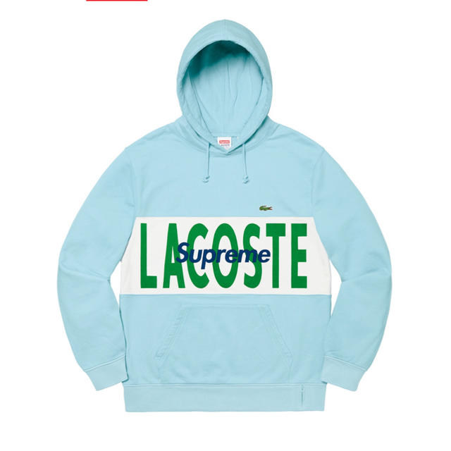 【L】supreme LACOSTE パーカー