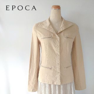 エポカ(EPOCA)のEPOCA　エポカ　ストレッチ　コットンリネン　ジャケット　ベージュ　38(テーラードジャケット)